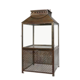 Lanterne m. mønster, H63/L34/B34 cm antique messing